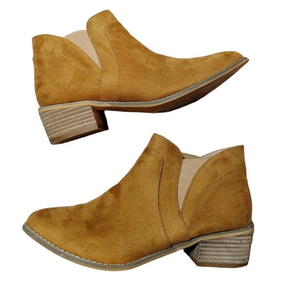Corkys Shoes - New Boutique‎ by Corkys Cognac Booties Fall Crisp Ankle Boots Shoes Women’s 11